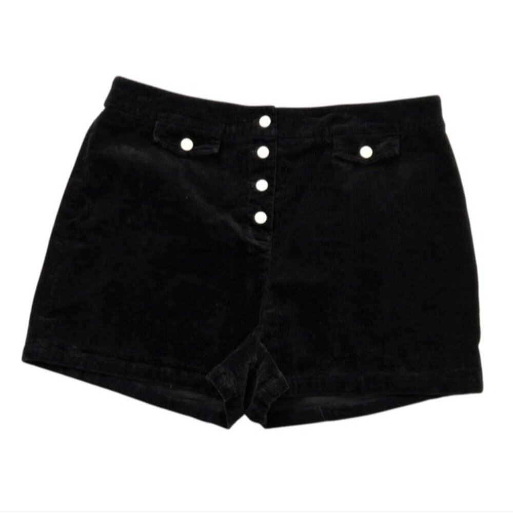 Glamorous Tall Black Micro Wale 2" Hot Pant Shorts Size 16 Tall